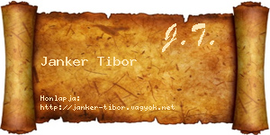 Janker Tibor névjegykártya